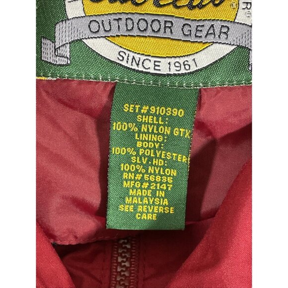 Cabelas Rain‎ Jacket Mens Size Small Red Full Zip Snap Up Hooded Outdoors Gorp - Picture 12 of 16